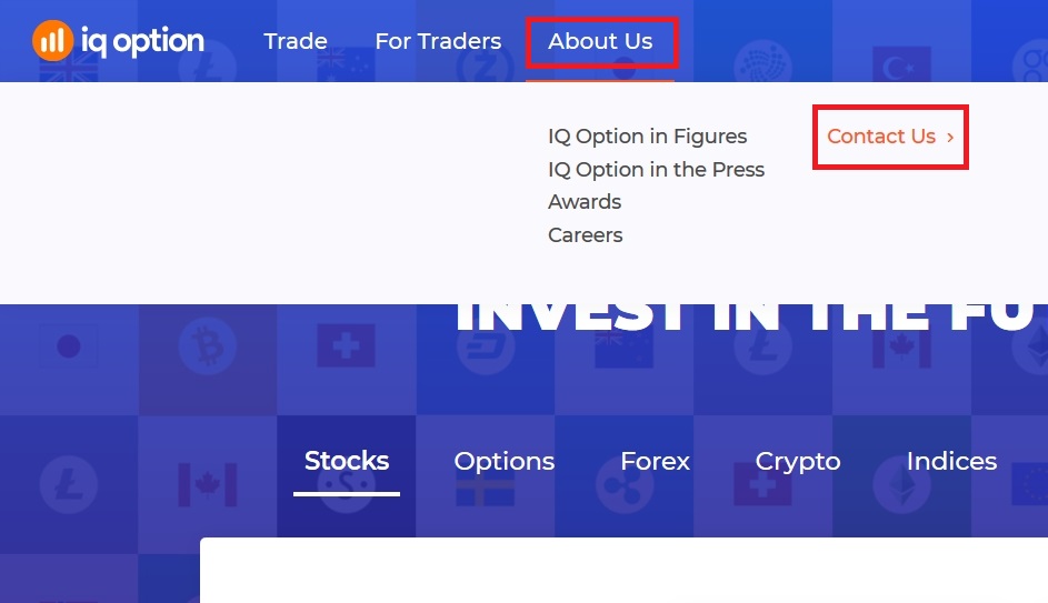 Ondersteuning van IQ Option