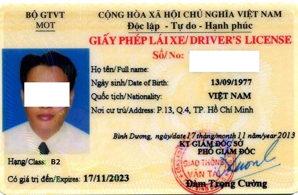Last opp forsiden av førerkortet