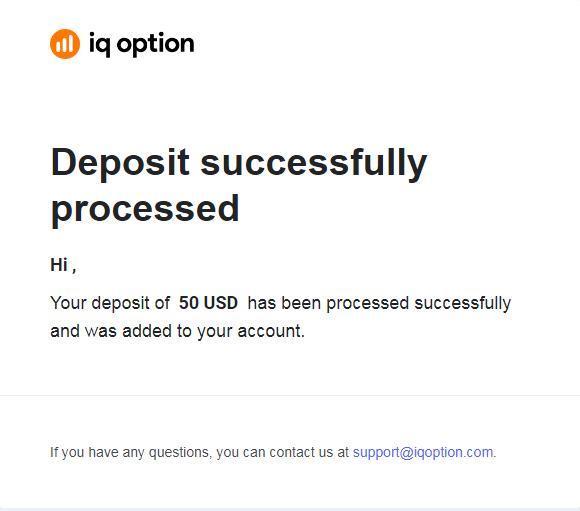 Notifica e-mail da IQ Option