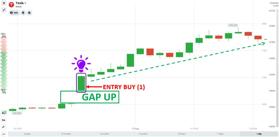 Открытые ордера на акции Tesla в IQ Option 17 августа.